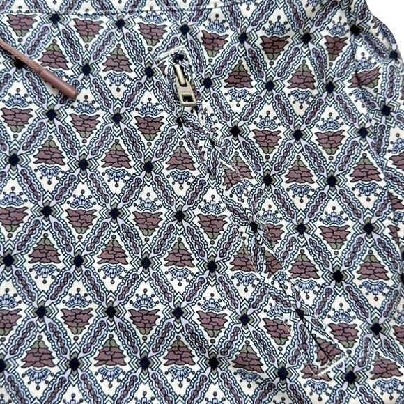 Athleta Womens Sz 12 Geometric Blue Brown Hudson Board Shorts - Picture 3 of 7